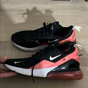 Nike Black and Pink Air Max 270 Sneakers